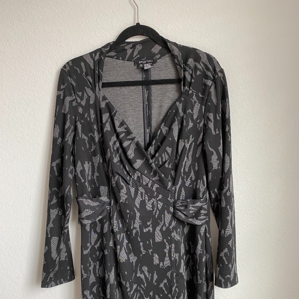 ETCETERA Black Sheath Wrap-Style Dress